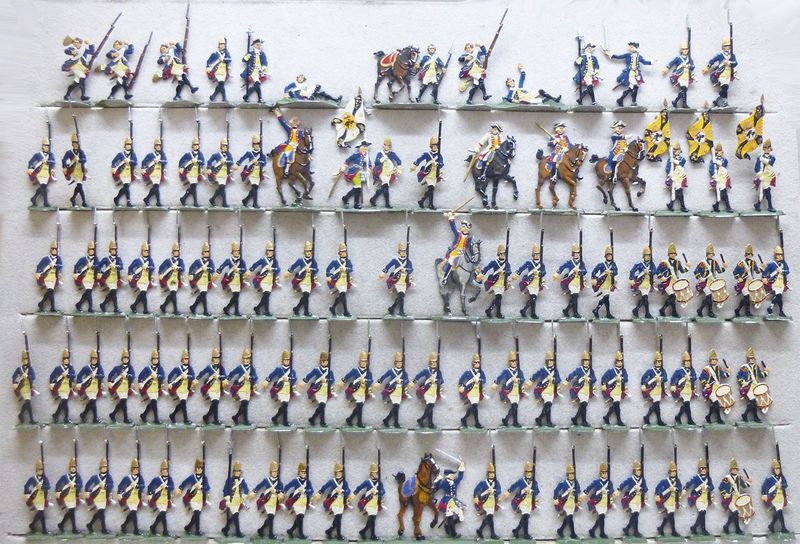 93 Zinnfiguren Preussen Füssiliere Zorndorf, 25. August 1758 93 Zinnfiguren Preussen Füssiliere Zorndorf, 25. August 1758