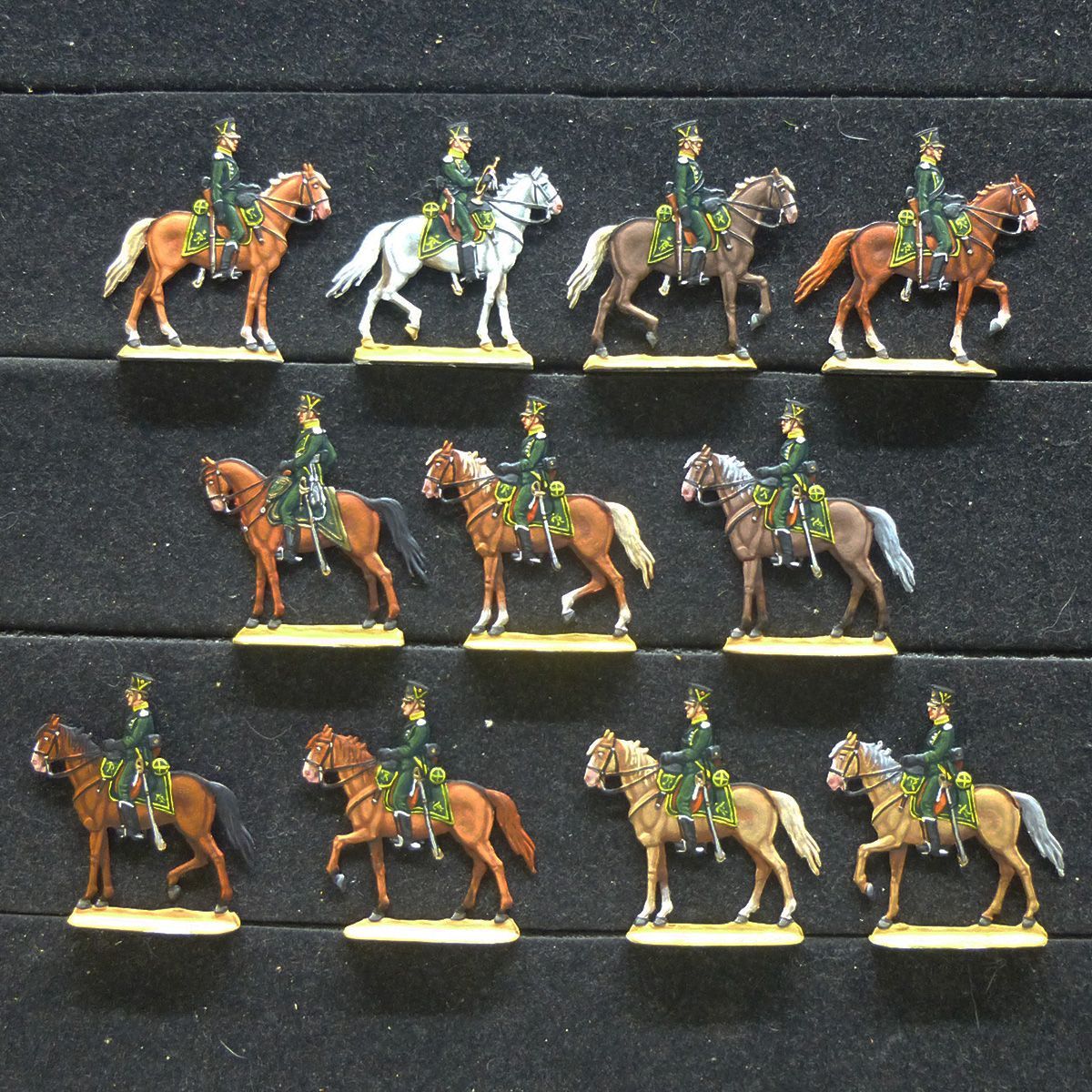 11 Zinnfiguren Württemberg Jäger zu Pferd Kavallerie Napoleon Luxusbemalung