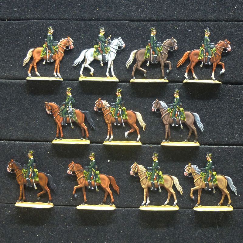 11 Zinnfiguren Württemberg Jäger zu Pferd Kavallerie Napoleon Luxusbemalung 11 Zinnfiguren Württemberg Jäger zu Pferd Kavallerie Napoleon Luxusbemalung