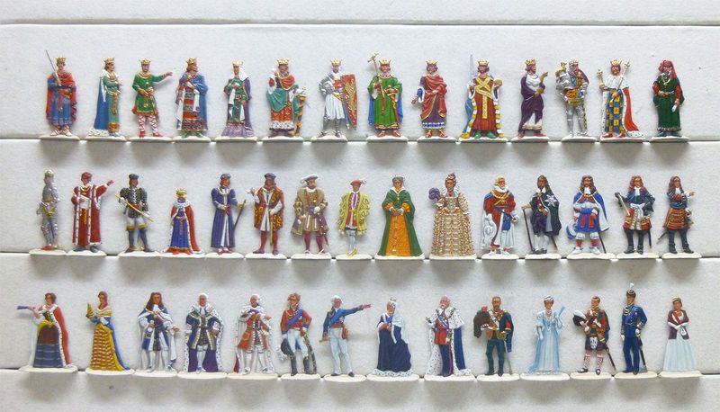 43 Zinnfiguren England Könige und Königinnen Gottstein selten 30mm bemalt 43 Zinnfiguren England Könige und Königinnen Gottstein selten 30mm bemalt