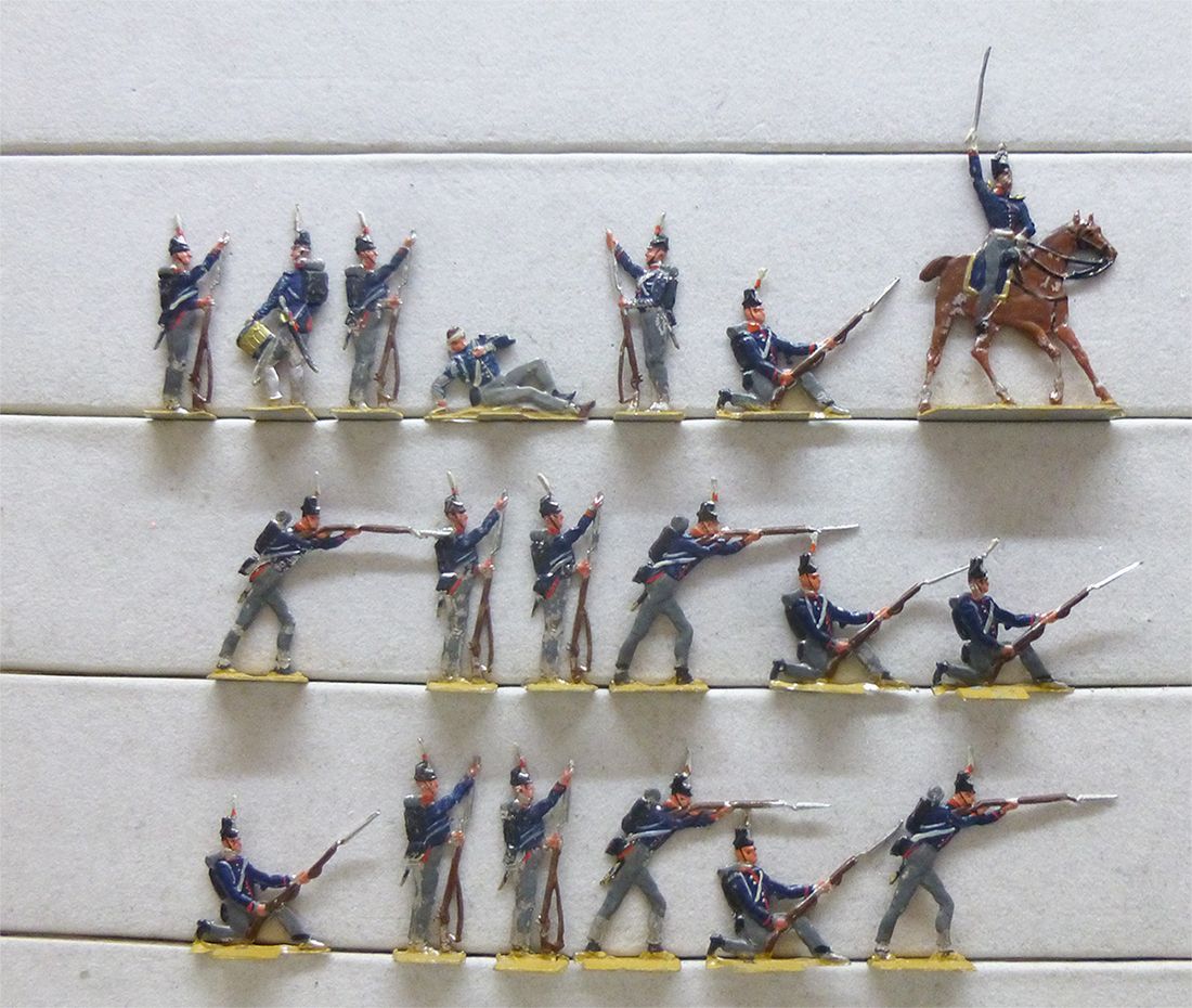 19 Zinnfiguren Niederlande Miliz Infanterie Rieche Napoleon 33mm bemalt