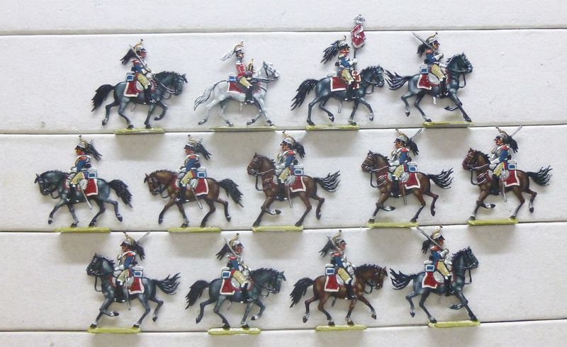 13 Zinnfiguren Polen Frankreich Kürassiere Kavallerie Napoleon bemalt 13 Zinnfiguren Polen Frankreich Kürassiere Kavallerie Napoleon bemalt