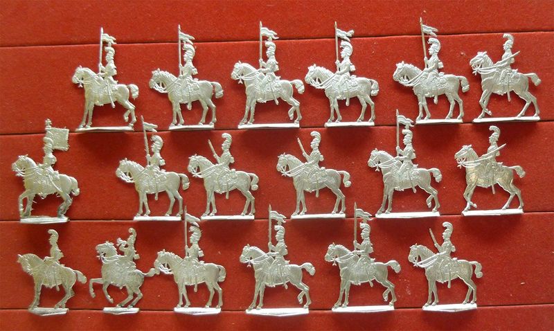 18 Zinnfiguren Frankreich Chevaulegers Kavalleire 30mm blank unbemalt 18 Zinnfiguren Frankreich Chevaulegers Kavalleire 30mm blank unbemalt
