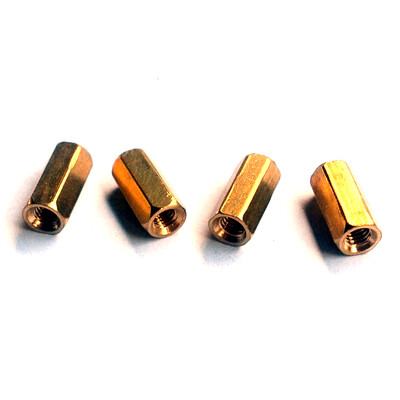 Copper Hex Standoffs - M3, Female-Female (Pack of 4)