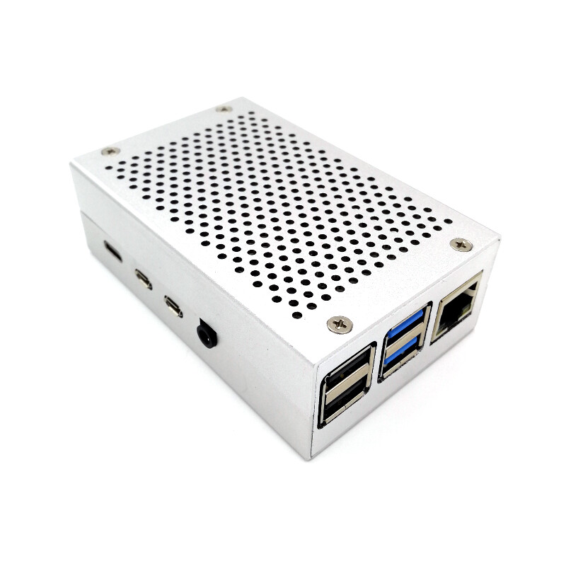 Industrial Silver Metal Aluminium Case for Raspberry Pi 4