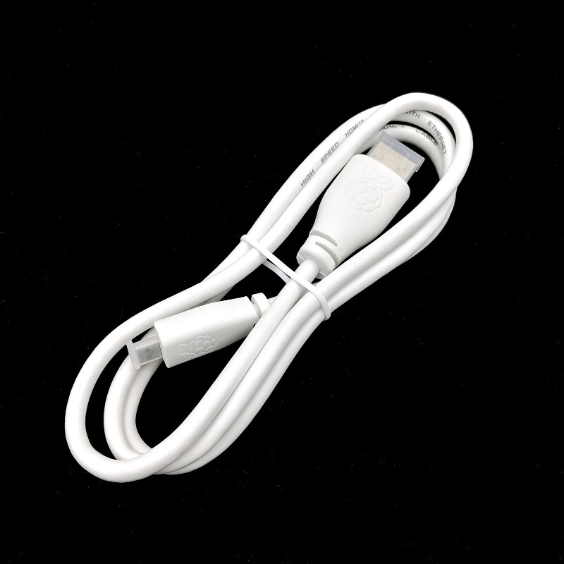 Official Raspberry Pi Micro HDMI to HDMI Cable - White, 1 meter