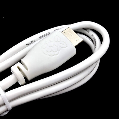 Official Raspberry Pi Micro HDMI to HDMI Cable - White, 1 meter