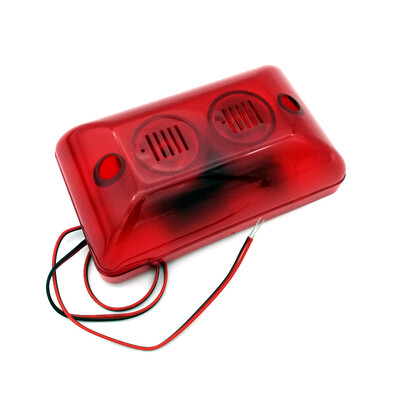 High Decibel Alarm Siren and Red LED Strobe Light - 12V