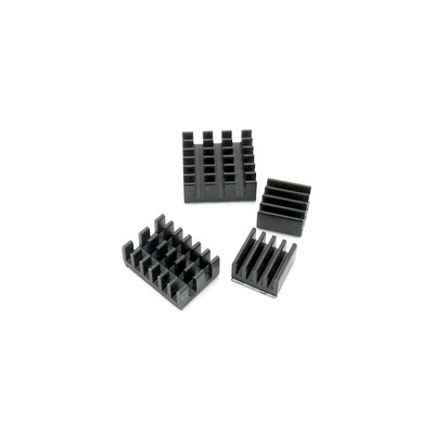 Aluminium Heatsinks for Raspberry Pi 4 - Black, 4 Pieces