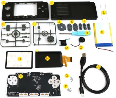 Odroid-GO Advance - Black Edition, DIY Handheld Game Emulator