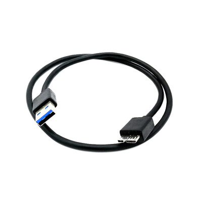 Micro USB 3.0 to USB Type A Hard Disk Cable - Black, 55 cm