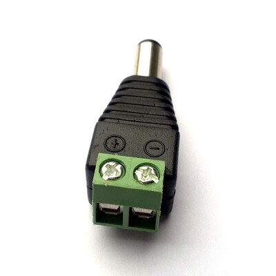 Male DC adapter - 5.5mm x 2.1mm barrel plug to screw terminal block