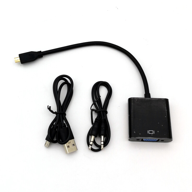 micro HDMI to VGA Adapter with Power and Audio Output