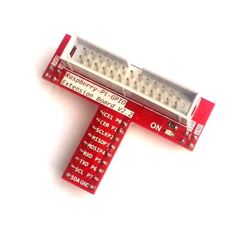 3.3V on the left side, 5V on the right side, LED ON power indicator