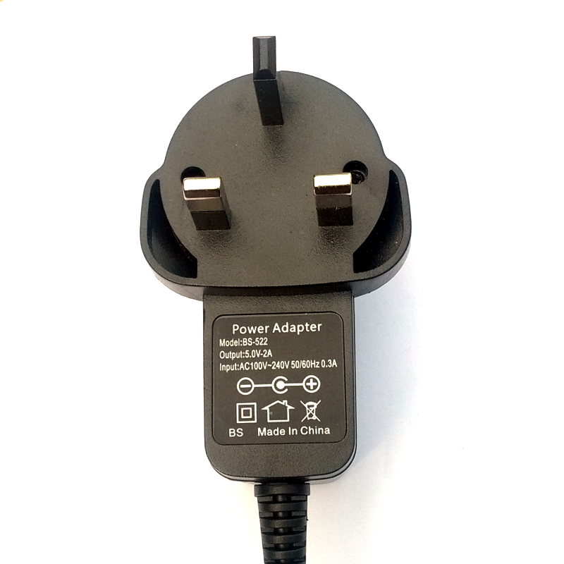 AC-DC Wall Adapter Power Supply 3-pin plug  - 5V 2A 5.5mm x 2.1mm