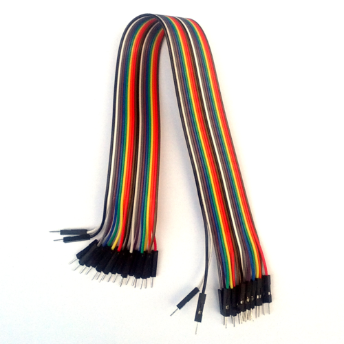 Colourful Jumper Wires (A strip of 20), Connector type: Male-to-Male, Length: 20 cm