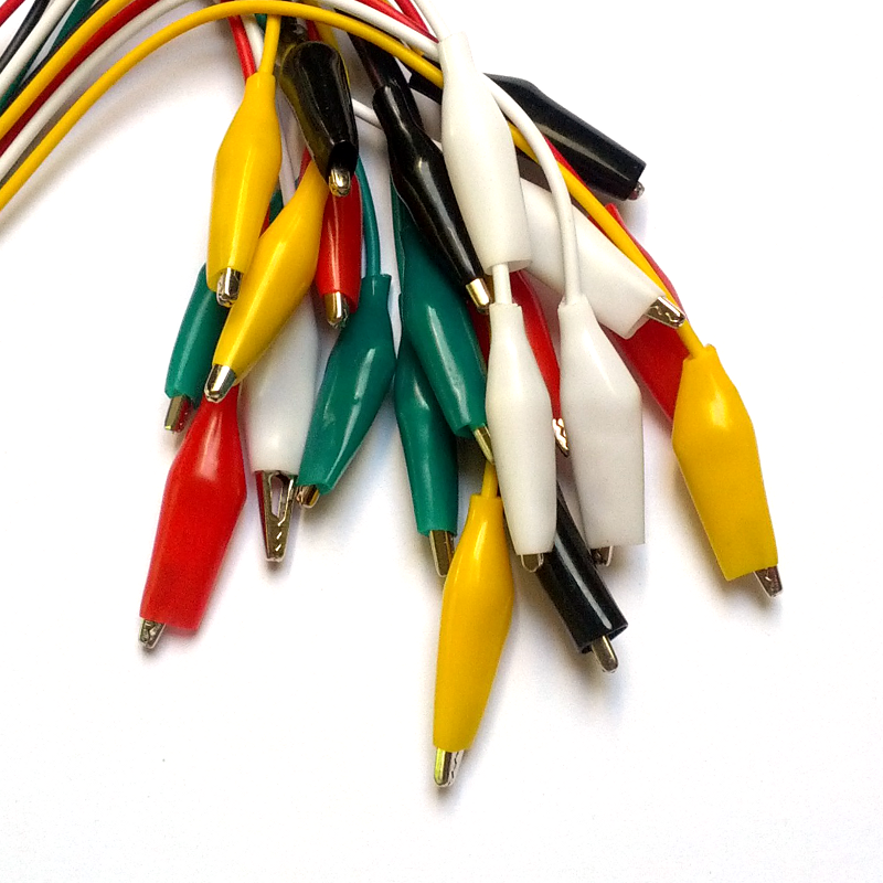 Double-ended Small Alligator Clip Cable - 50cm (Pack of 10)