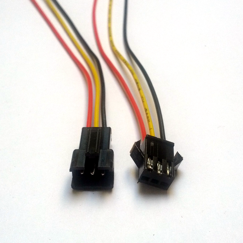 3-pin SM connector wire assembly, 15cm, one pair (male and female)