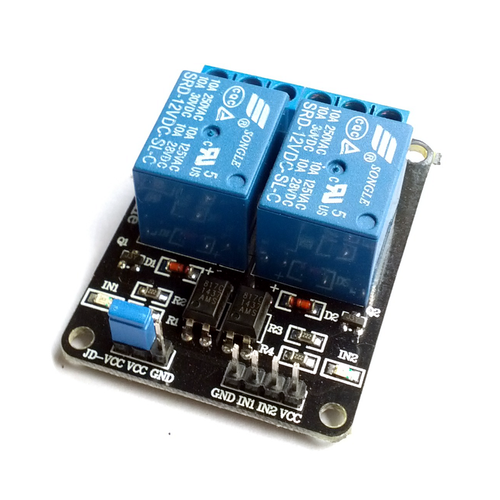 2-channel, 12V Relay module with Optocoupler