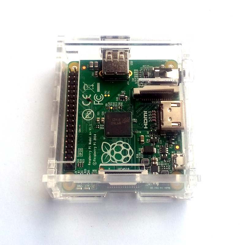 Cut-outs for GPIO pins, CSI and DSI connector from the top panel
