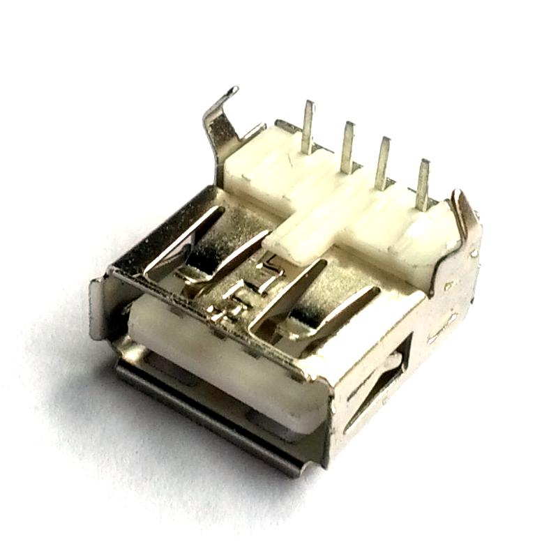 USB Type A Female Connector - Through Hole, Right Angle
