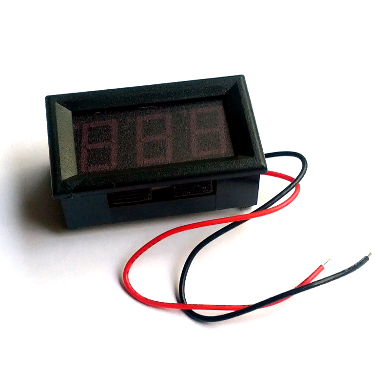 Panel Mount Digital DC Voltmeter, 2-wire