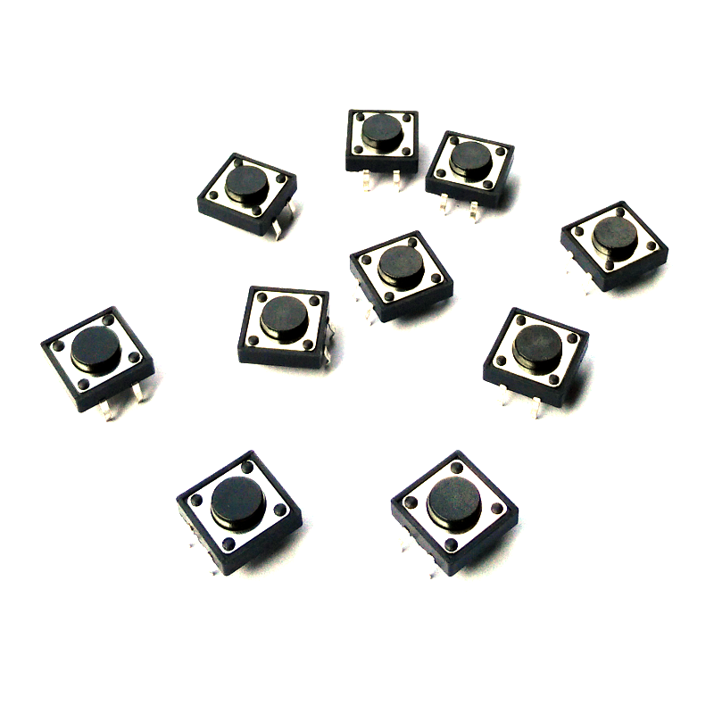 Tactile Push Button Switch - 12mm x 12mm, 5mm tall (Pack of 10)