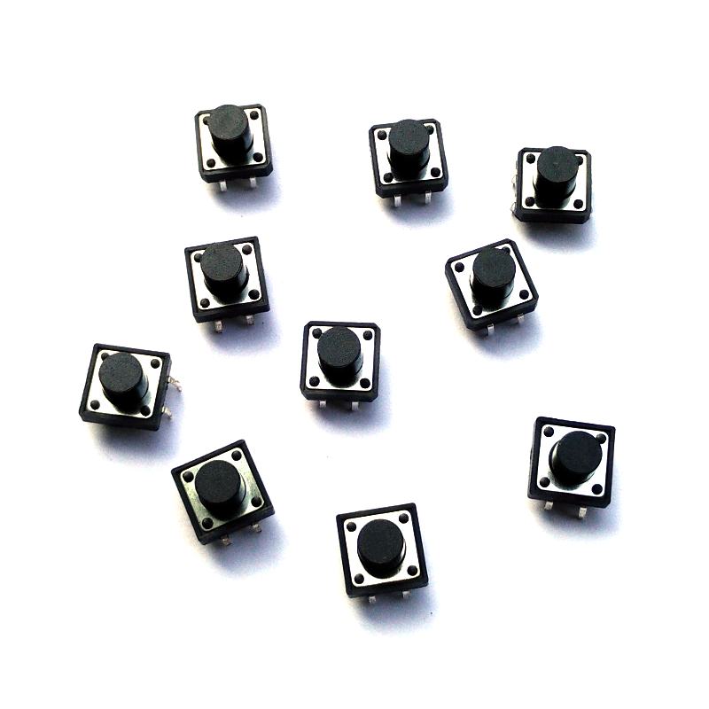 Tactile Push Button Switch - 12mm x 12mm, 9mm tall (Pack of 10)