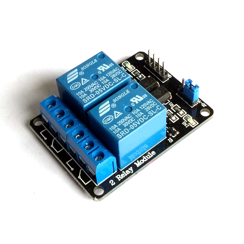 2-channel, 5V Relay Module with Optocoupler