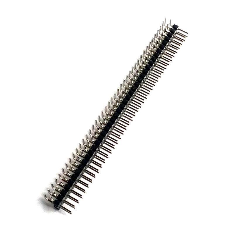 40-pin Male Header, 2.54mm Pitch, Right-angle, Double Row