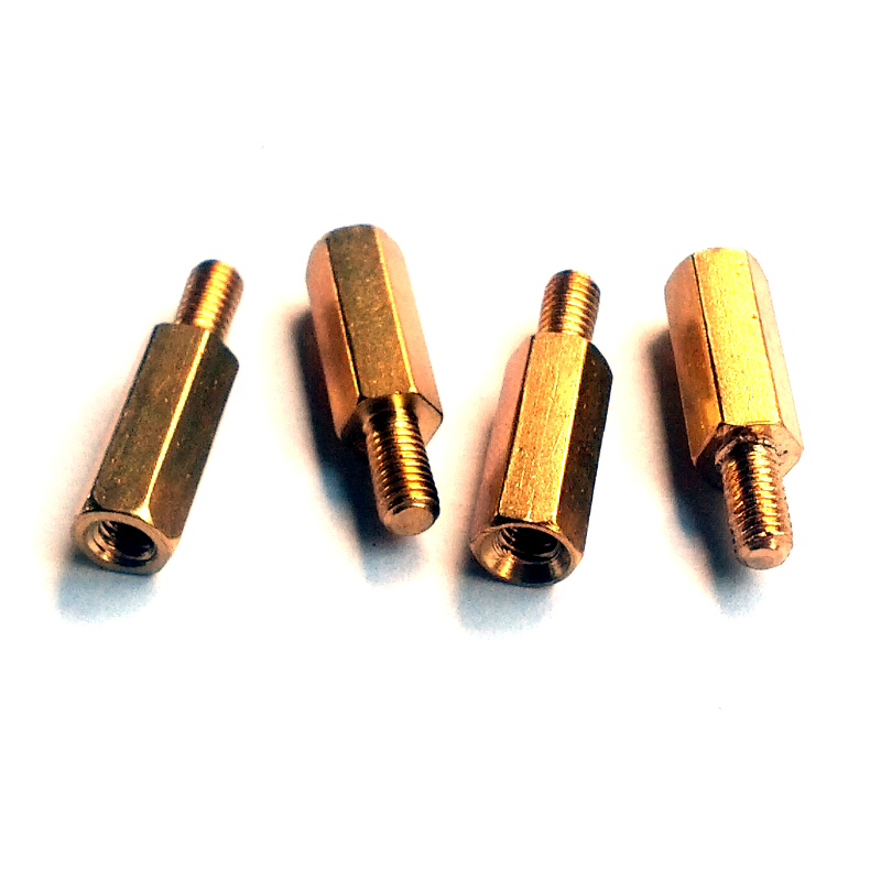 Copper Hex Standoffs - M2.5, Male-Female (Pack of 4), Length (L): 11 mm