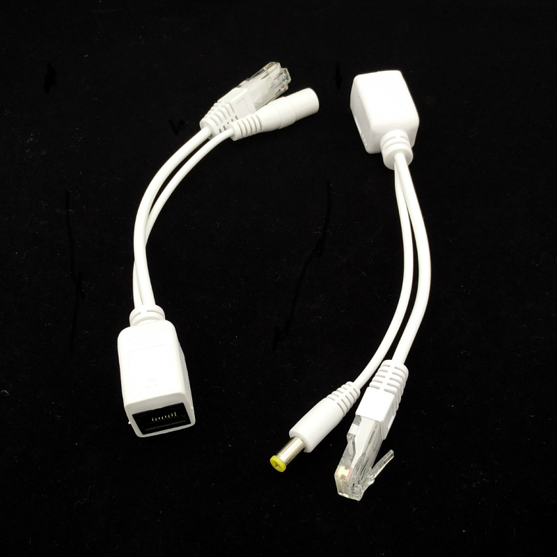 Passive Power Over Ethernet (PoE) Injector and Splitter Cable Set