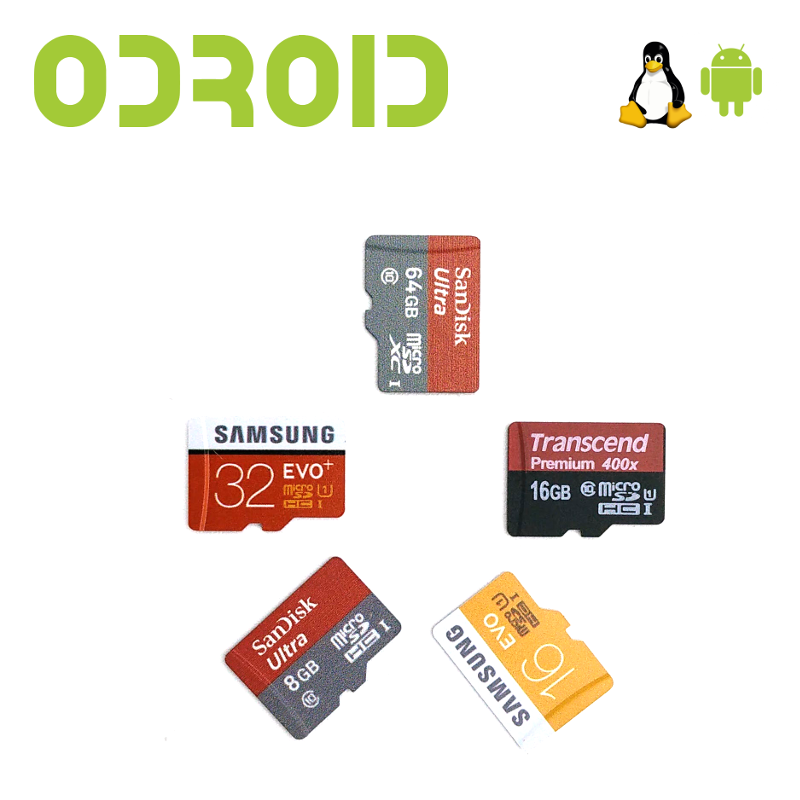 microSD Card UHS-1 Class 10 with Preloaded OS for Odroid Board