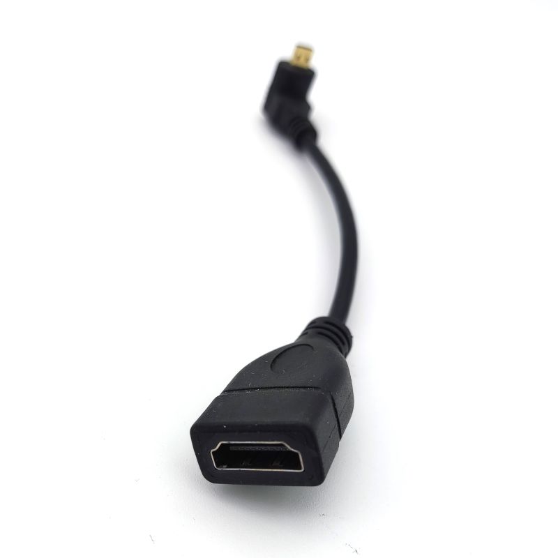 Micro HDMI to Standard HDMI Socket Adapter Cable - 16 cm, Up Angle