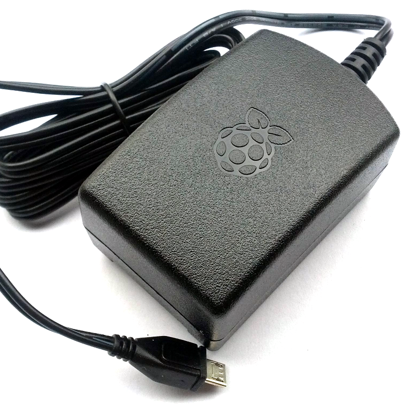 Official Raspberry Pi Micro USB Power Supply - 5.1V, 2.5A - Universal, Colour: Black