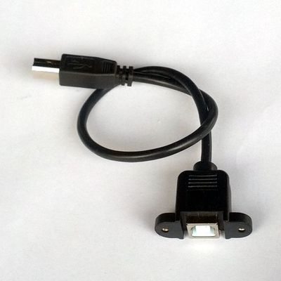 Panel mount USB cable - USB Type B Male to Type B Female, 30cm