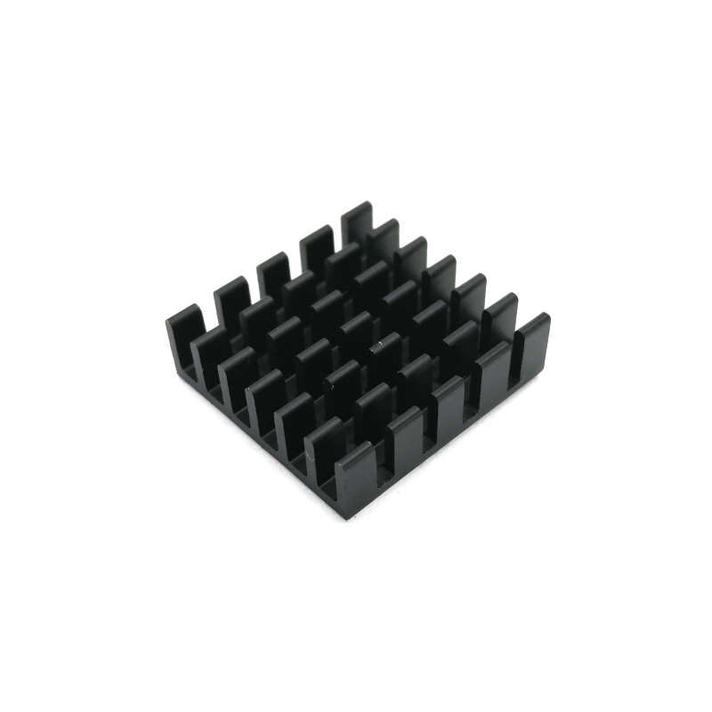 Aluminium Heatsink - 20 x 20 mm, Height / Colour: 6 mm / Black