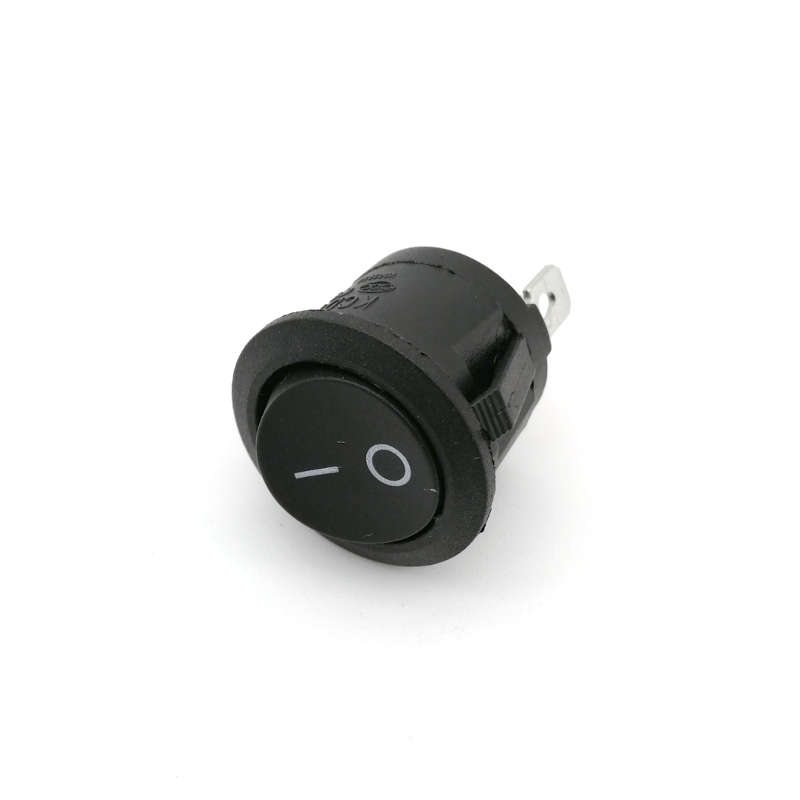 Panel Mount Rocker Switch - Round, Black, 23mm