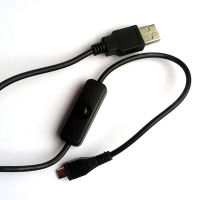 Micro USB to Type A USB cable with ON/OFF switch
