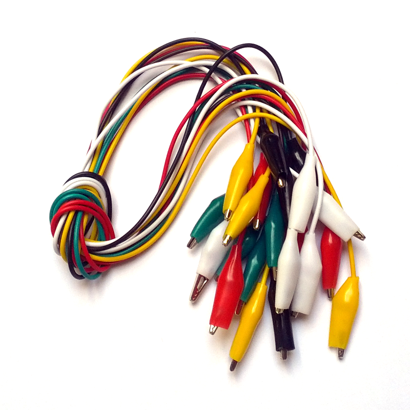 Double-ended Small Alligator Clip Cable - 50cm (Pack of 10)