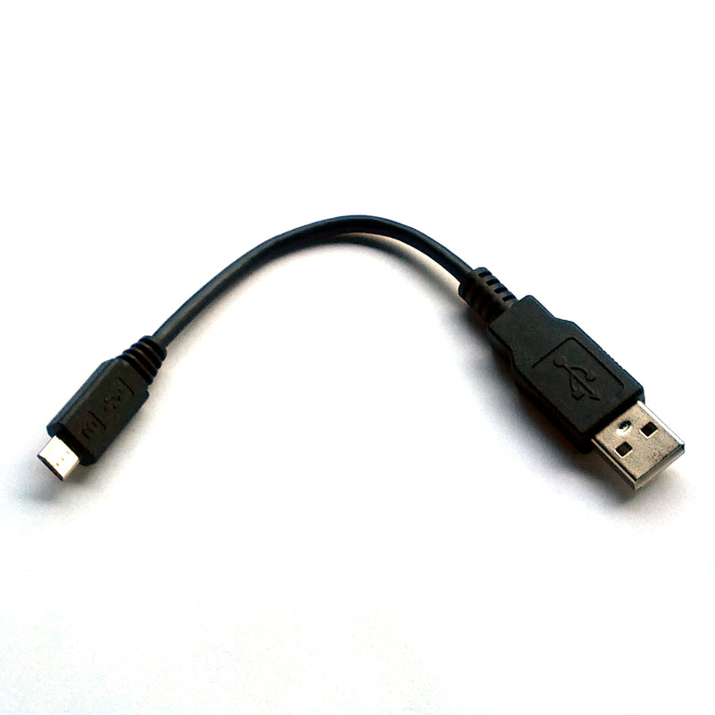 Short USB Type A to micro USB Cable - Black, 17 cm