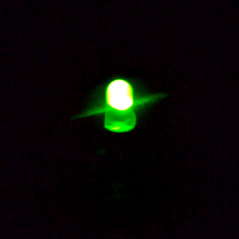 Diffused Green LED, Round, Through Hole (Pack of 10)