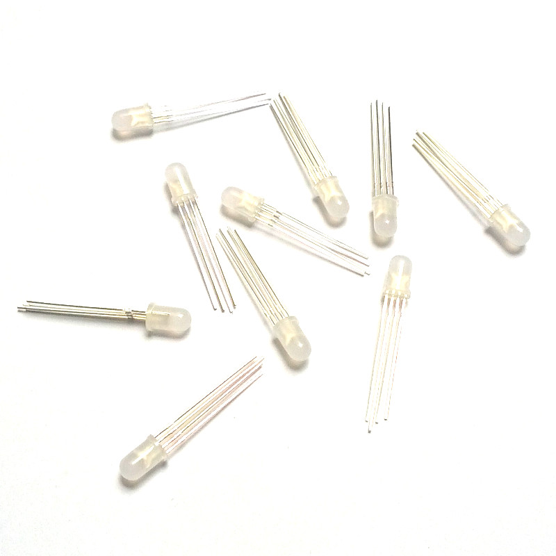 Diffused Tri-colour RGB LED, Round, Through Hole (Pack of 10)