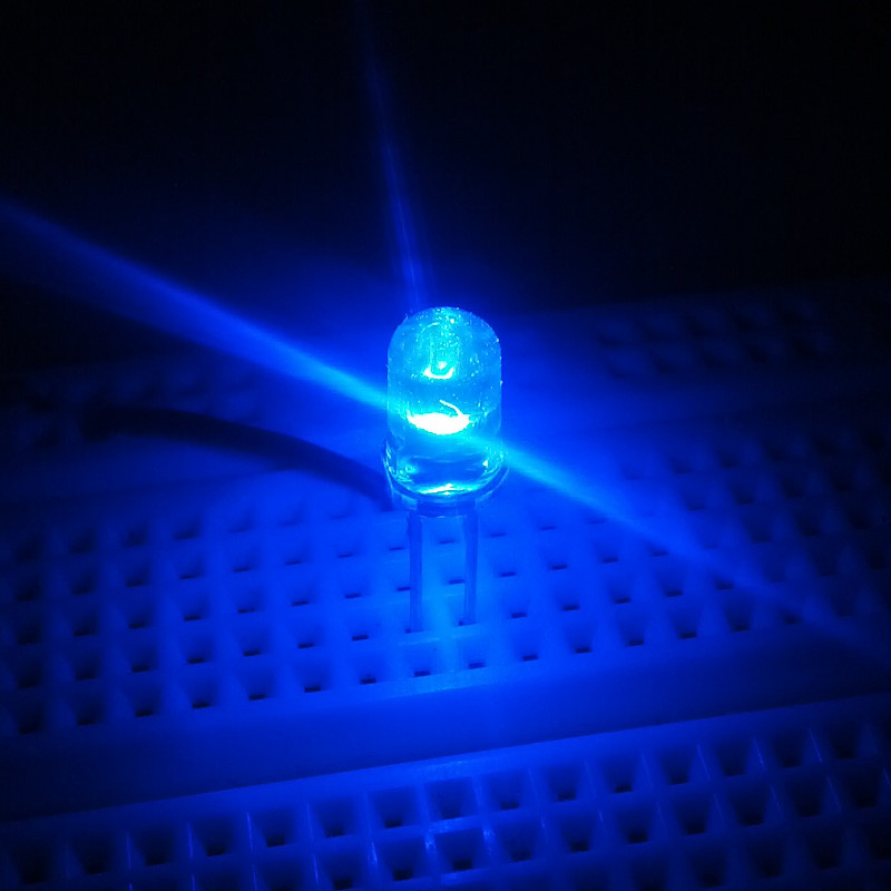 Super Bright Blue LED, Round, Through Hole (Pack of 10)