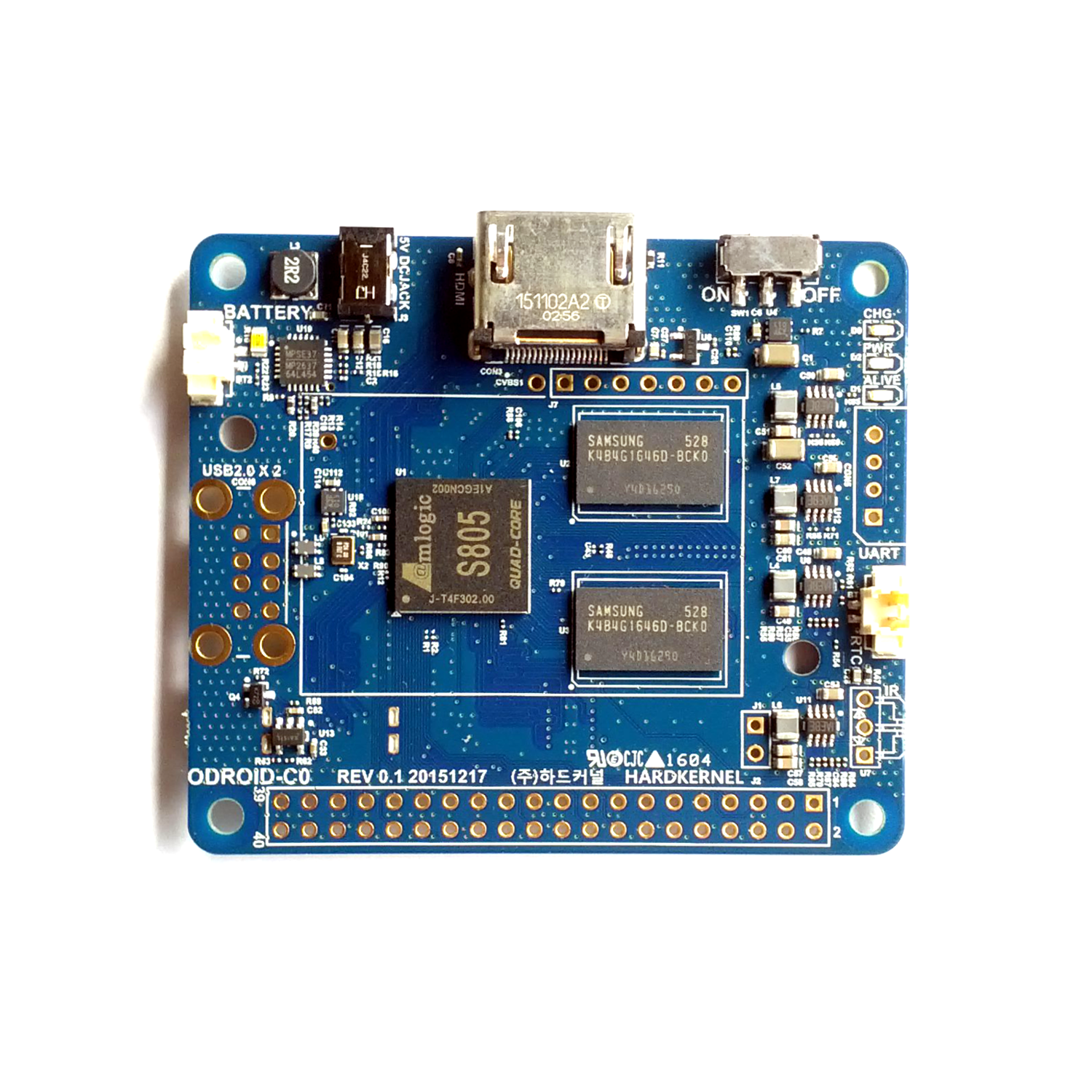 Odroid-C0 - 1.5GHz Quad Core CPU, 1GB RAM