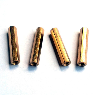 Copper Hex Standoffs - M3, Female-Female (Pack of 4)