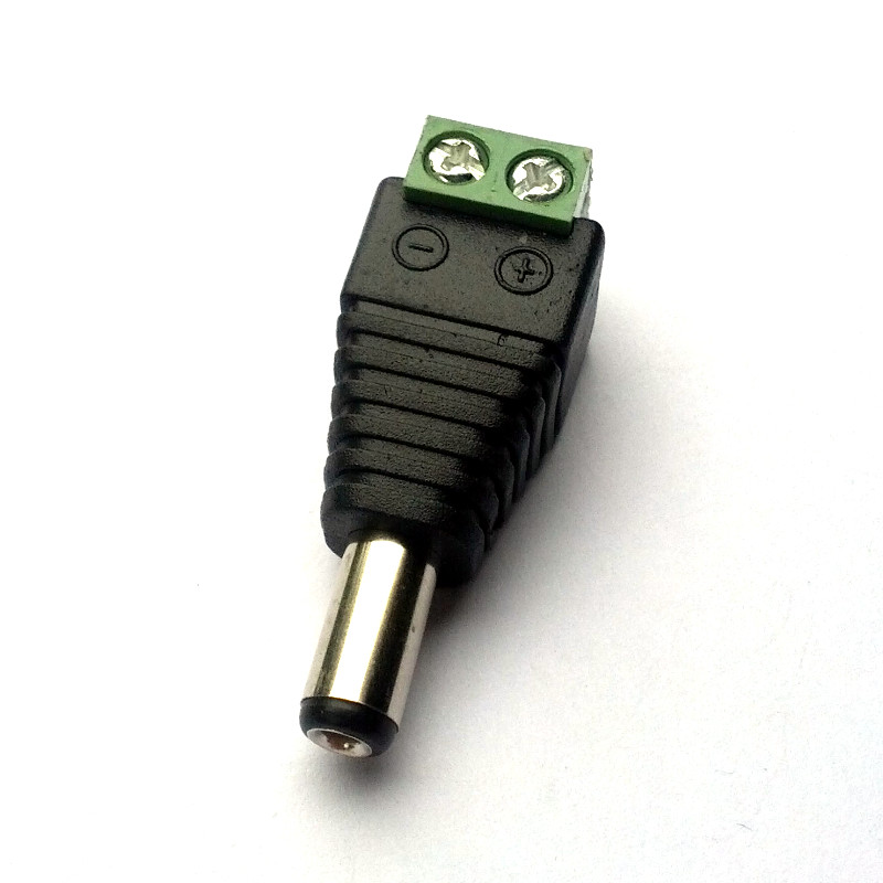 Male DC adapter - 5.5mm x 2.1mm barrel plug to screw terminal block