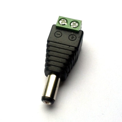 Male DC adapter - 5.5mm x 2.1mm barrel plug to screw terminal block