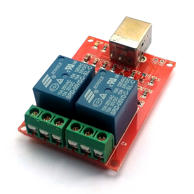 2-channel, 5V USB relay module