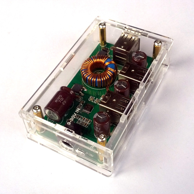 6-ports USB power, 9-30V buck converter
